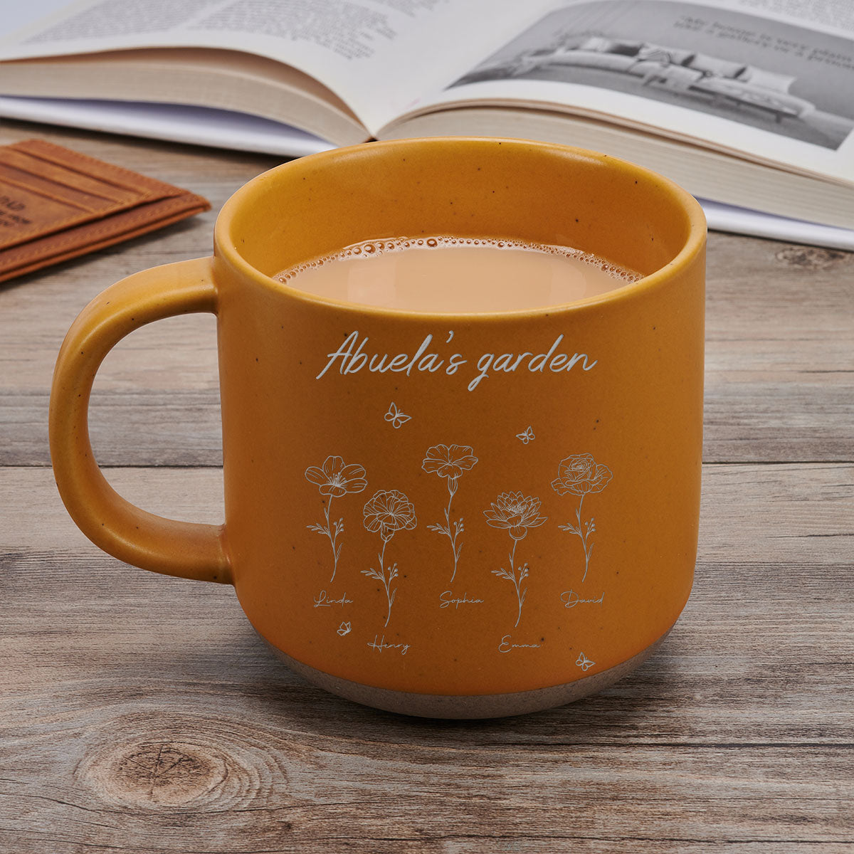 Nana Garden - Personalized Custom Engraved Pottery Mug