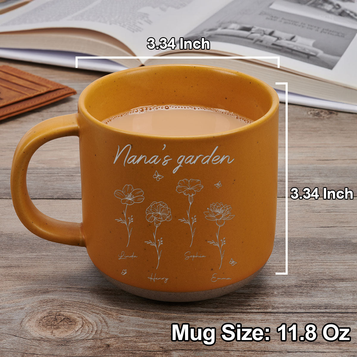 Nana Garden - Personalized Custom Engraved Pottery Mug